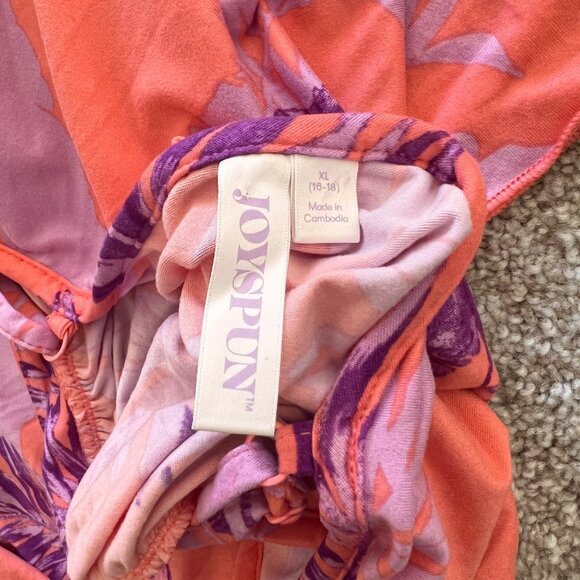 Y2K Vibrant Pink & Purple Flowy Floral Mini Dress XL - Picture 6 of 9